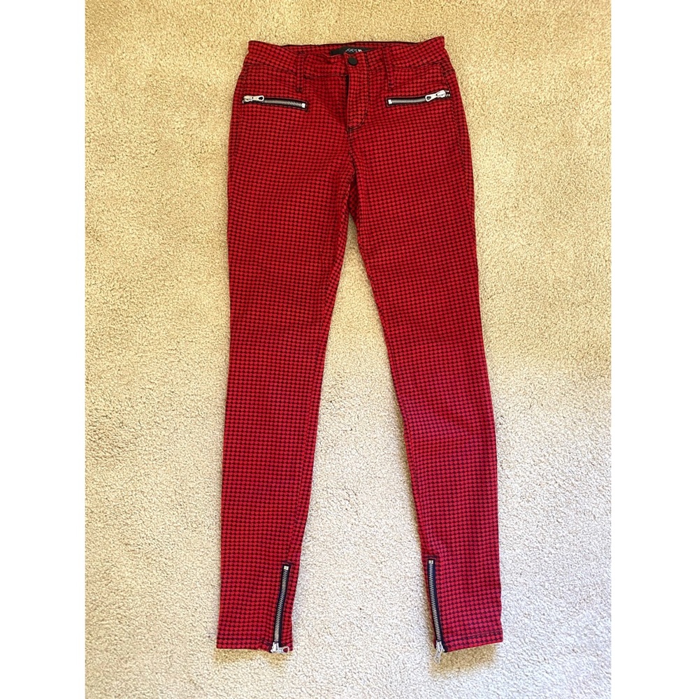 Joe’s Jeans Red Gingham Print Size 24